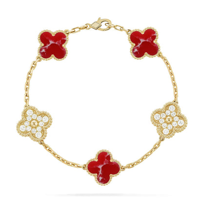 [Luna Brilliance]CLOVER DIAMOND GOLD BRACELET COLLECTION,5 MOTIFS