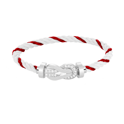 [Luna Brilliance]CHANCE LARGE 8 FIGURE BUCKLE HALF DIAMOND BRACELET SILVER