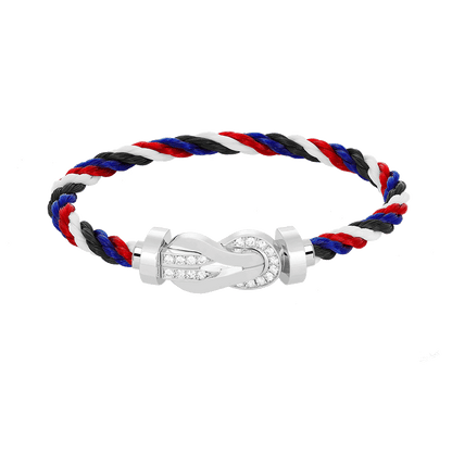 [Luna Brilliance]CHANCE LARGE 8 FIGURE BUCKLE HALF DIAMOND BRACELET SILVER