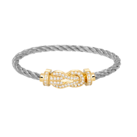 [Luna Brilliance]CHANCE LARGE 8 FIGURE BUCKLE FULLDIAMOND BRACELET GOLD