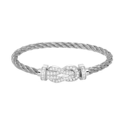 [Luna Brilliance]CHANCE LARGE 8 FIGURE BUCKLE FULL DIAMOND BRACELET SILVER