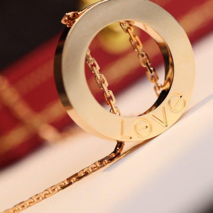 [Luna Brilliance]LOVE NECKLACE ADJUSTABLE ROSE GOLD