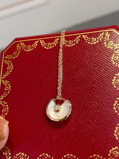 [Luna Brilliance]AMULETTE ROSE GOLD MOP NECKLACE
