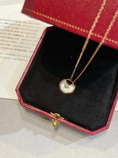 [Luna Brilliance]AMULETTE ROSE GOLD MOP NECKLACE