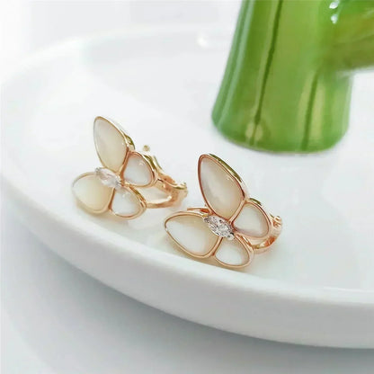 [Luna Brilliance]BUTTERFLY MOP DIAMOND EARRINGS