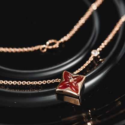 [Luna Brilliance]STAR NECKLACE PINK GOLD 1 DIAMOND