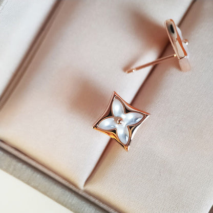 [Luna Brilliance]STAR MOP PINK GOLD EARRINGS