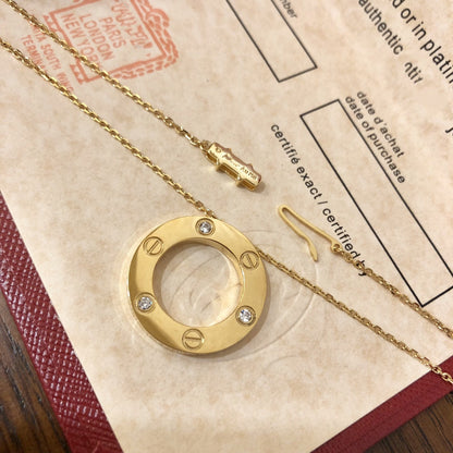 [Luna Brilliance]LOVE NECKLACE 16MM 3 DIAMONDS