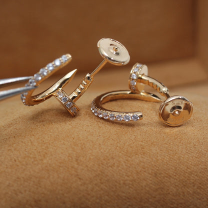 [Luna Brilliance]JUSTE EARRINGS 12.75MM PINK GOLD DIAMOND