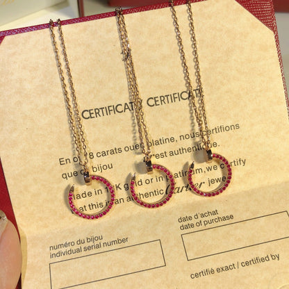 [Luna Brilliance]JUSTE NECKLACE GOLD RED DIAMONDS