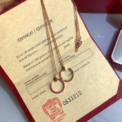 [Luna Brilliance]JUSTE NECKLACE GOLD RED DIAMONDS