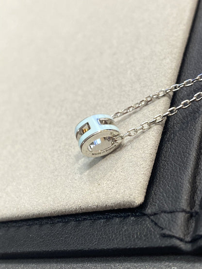 [Luna Brilliance]POP H LIGHT BLUE NECKLACE