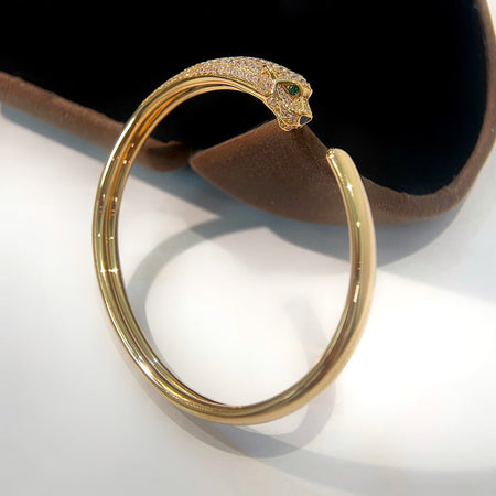 [Luna Brilliance]PANTHERE GOLD DIAMOND OPEN BRACELET
