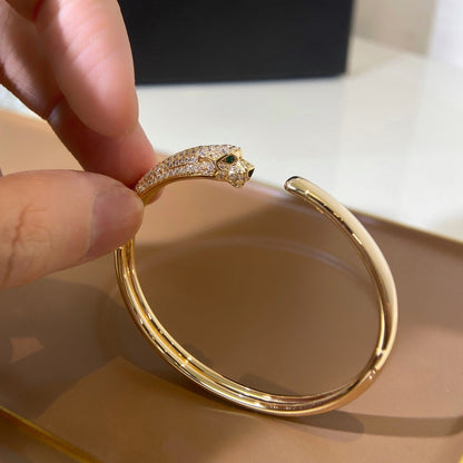 [Luna Brilliance]PANTHERE GOLD DIAMOND OPEN BRACELET