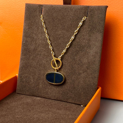 [Luna Brilliance]CHAINE VERSO BLACK CERAMIC NECKLACE