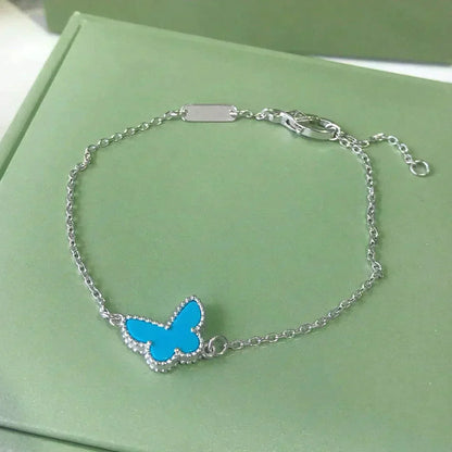 [Luna Brilliance]BUTTERFLY TURQUOISE BUTTERFLY BRACELET SILVER