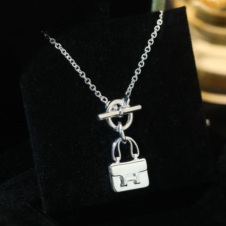 [Luna Brilliance]POP H PEDANT SILVER NECKLACE