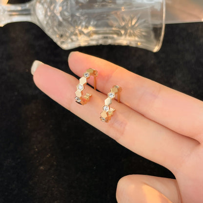 [Luna Brilliance]BEE LOVE DIAMOND HOOP EARRINGS