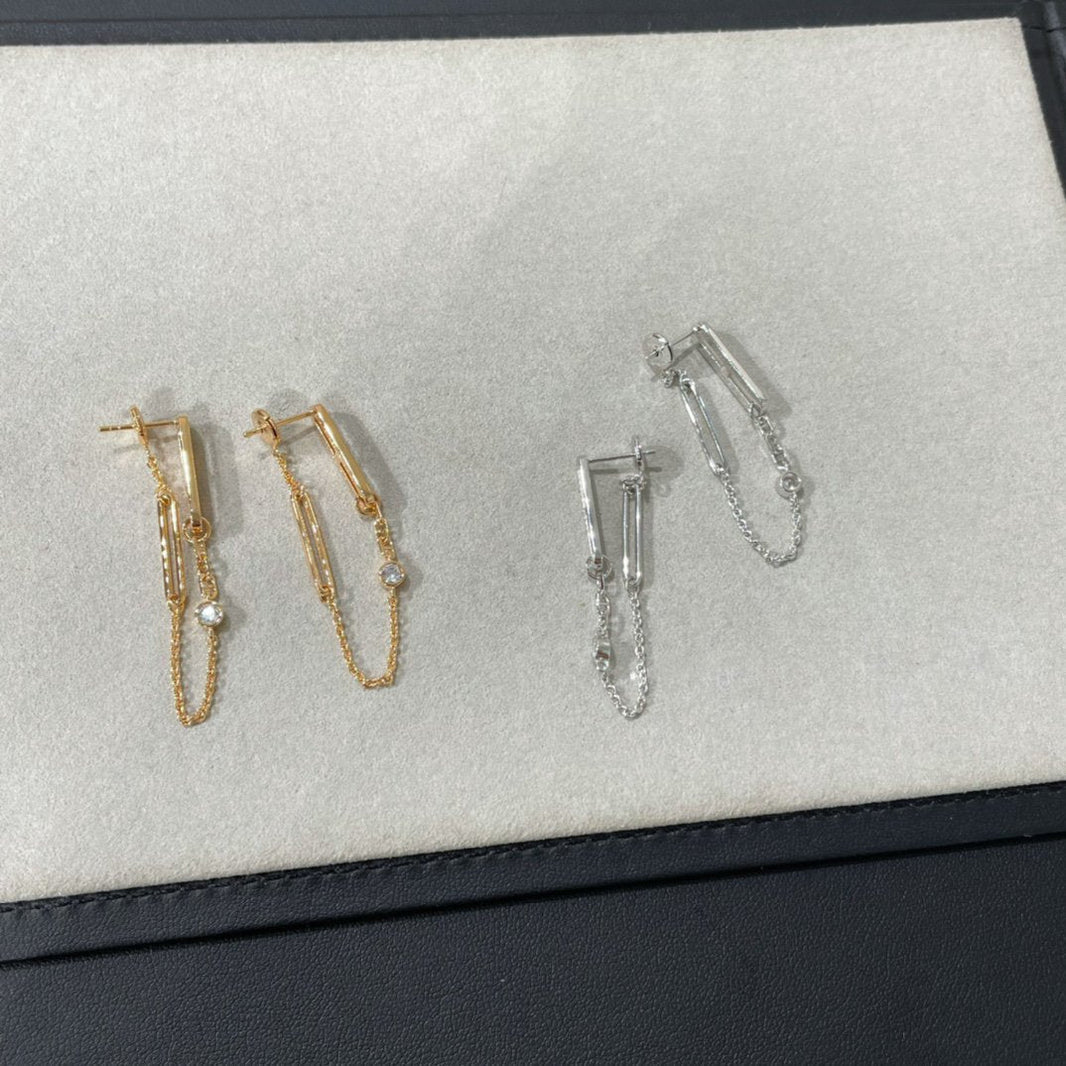 [Luna Brilliance]CHAINE CHAOS DIAMOND DROP EARRINGS