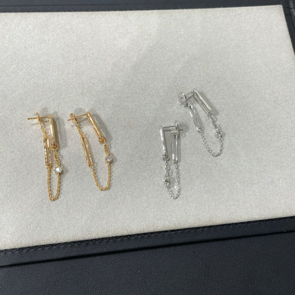 [Luna Brilliance]CHAINE CHAOS DIAMOND DROP EARRINGS