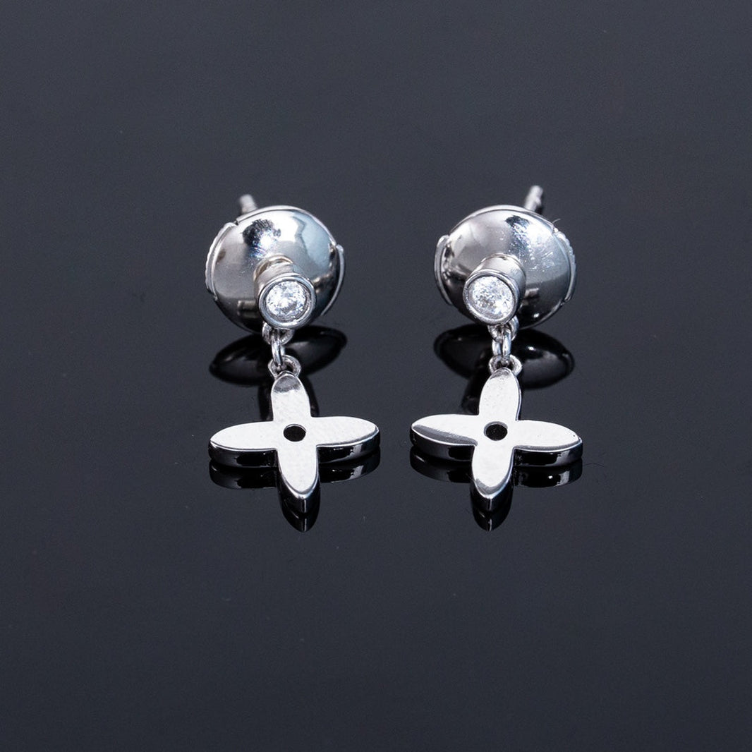 [Luna Brilliance]VIDYLLE SILVER DIAMOND MINI DROP EARRINGS
