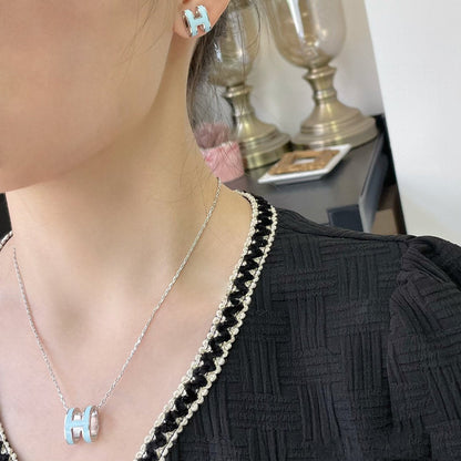 [Luna Brilliance]POP H SKY BLUE NECKLACE