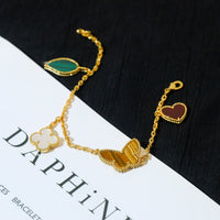 [Luna Brilliance]LUCKY SPRING 5 MOTIF GOLD BRACELET