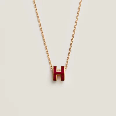 [Luna Brilliance]HM CLIC RED ENAMEL GOLD NECKLACE