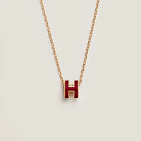[Luna Brilliance]HM CLIC RED ENAMEL GOLD NECKLACE