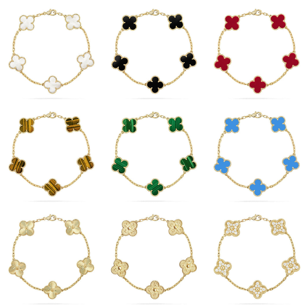 [Luna Brilliance]THICK GOLD-PLATED CUSTOM SIZE EDITION GOLD BRACELET COLLECTION,5 MOTIFS
