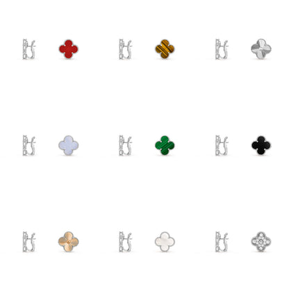 [Luna Brilliance]CLOVER SILVER 15MM MOP EARRINGS COLLECTION