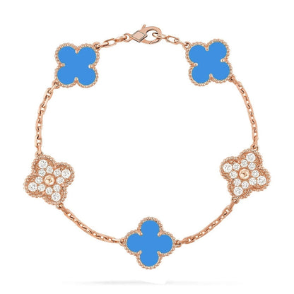 [Luna Brilliance]CLOVER DIAMOND ROSE GOLD BRACELET COLLECTION,5 MOTIFS