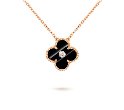[Luna Brilliance]CLOVER 15MM DIAMOND SINGLE FLOWER NECKLACE COLLECTION