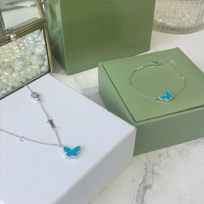 [Luna Brilliance]BUTTERFLY TURQUOISE BUTTERFLY BRACELET SILVER