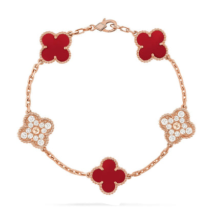 [Luna Brilliance]CLOVER DIAMOND ROSE GOLD BRACELET COLLECTION,5 MOTIFS