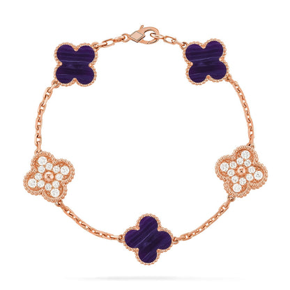 [Luna Brilliance]CLOVER DIAMOND ROSE GOLD BRACELET COLLECTION,5 MOTIFS