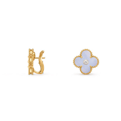[Luna Brilliance]CLOVER 15MM MOP DIAMOND EARRINGS COLLECTION