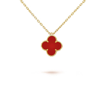 [Luna Brilliance]CLOVER MINI 9.5MM CARNELIANS NECKLACE COLLECTION