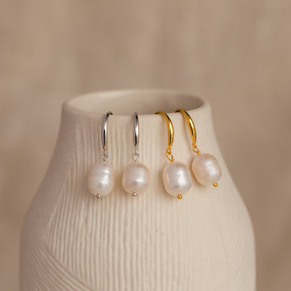 Dangling Pearl Drop Earrings