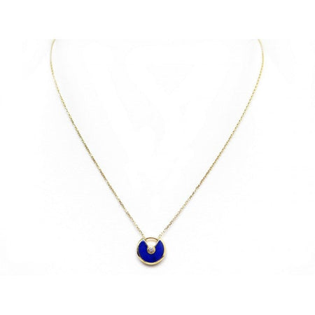 [Luna Brilliance]AMULETTE ROSE GOLD AGATE NECKLACE