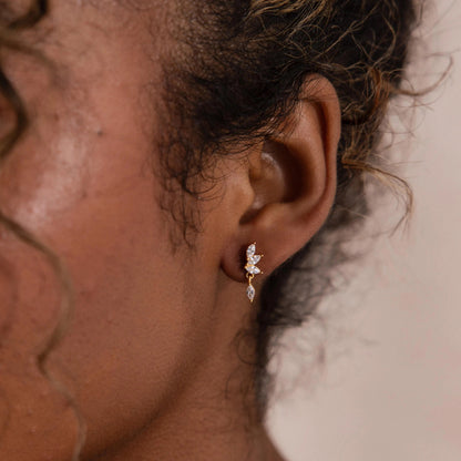 Diamond Marquise Drop Studs