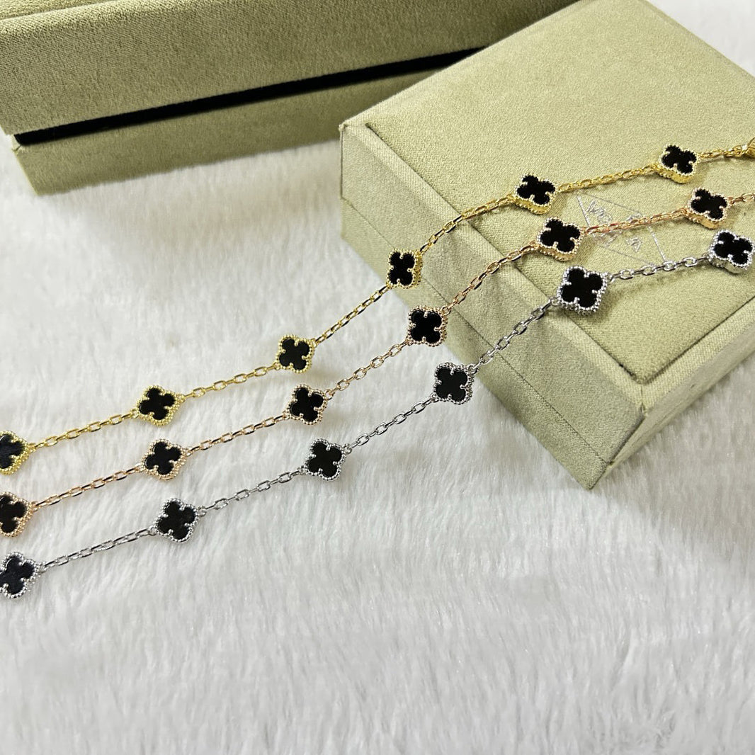 [Luna Brilliance]CLOVER 6 MOTIF  ONYXS BRACELET