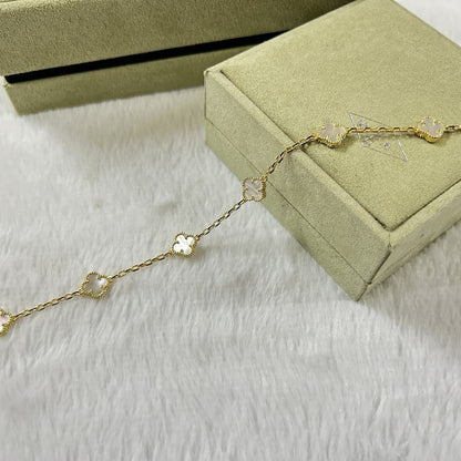 [Luna Brilliance]CLOVER 6 MOTIF WHITE MOP BRACELET