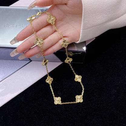 [Luna Brilliance]CLOVER 10 MOTIFS LASER NECKLACE