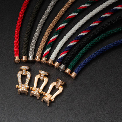 [Luna Brilliance]FORCE LARGE HORSESHOE HALF DIAMOND BRACELET SILVER