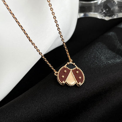 [Luna Brilliance]LUCKY  CARNELIANS LADYBUG NECKLACE