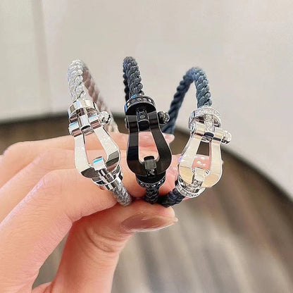 [Luna Brilliance]FORCE LARGE HORSESHOE FULL DIAMOND BRACELET GOLD