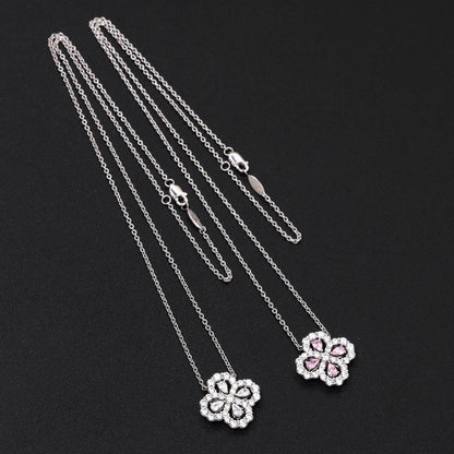 [Luna Brilliance]LOOP NECKLACE FULL MOTIF DIAMOND 16MM MULTIPLE COLORS