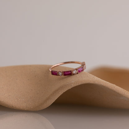 Mixed Art Deco Birthstone Ring