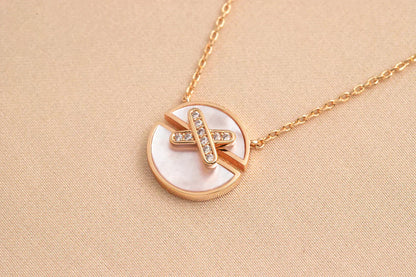 [Luna Brilliance]JEUX DE ROSE GOLD DIAMOND NECKLACE